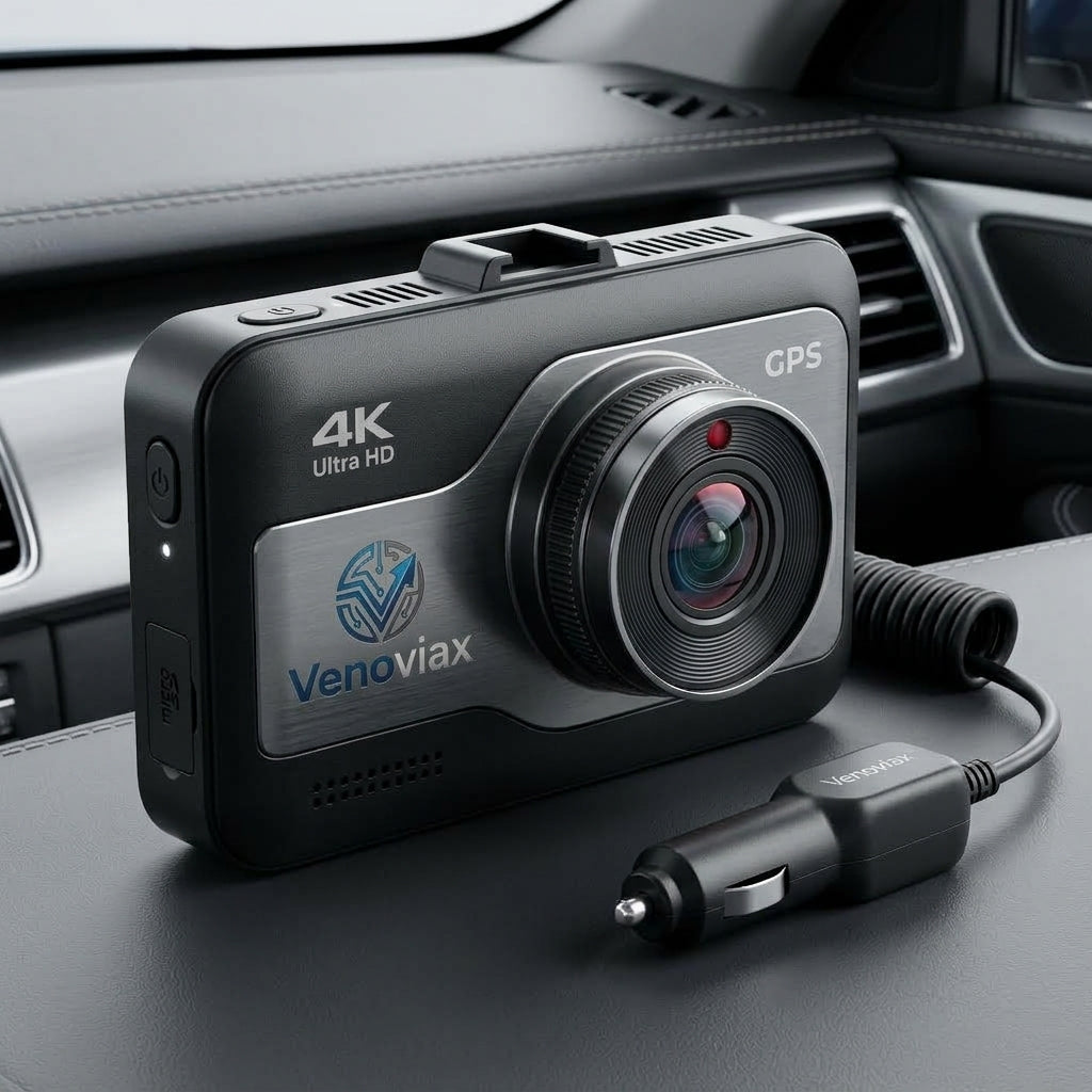 Venoviax™ RoadVista 4K GPS Smart Dash Camera – Ultra HD Driving Recorder with App Connectivity, Motion Detection & Parking Guard