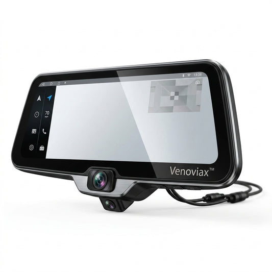 Venoviax™ VisionDrive X4 Smart Rearview Mirror Dash Cam – 4K Ultra HD Dual-Lens Driving Recorder with 3D Panoramic View & Intelligent Driving Assistance