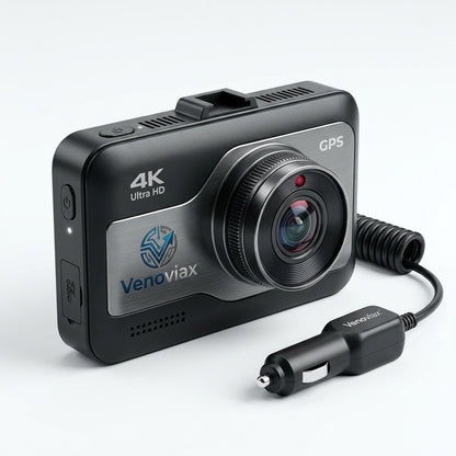 Venoviax™ RoadVista 4K GPS Smart Dash Camera – Ultra HD Driving Recorder with App Connectivity, Motion Detection & Parking Guard