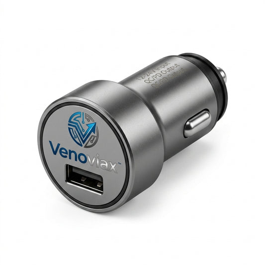Venoviax™ PowerCruze QC/PD Car Charger – Compact Dual Fast Charging Adapter for Cars, SUVs & Trucks