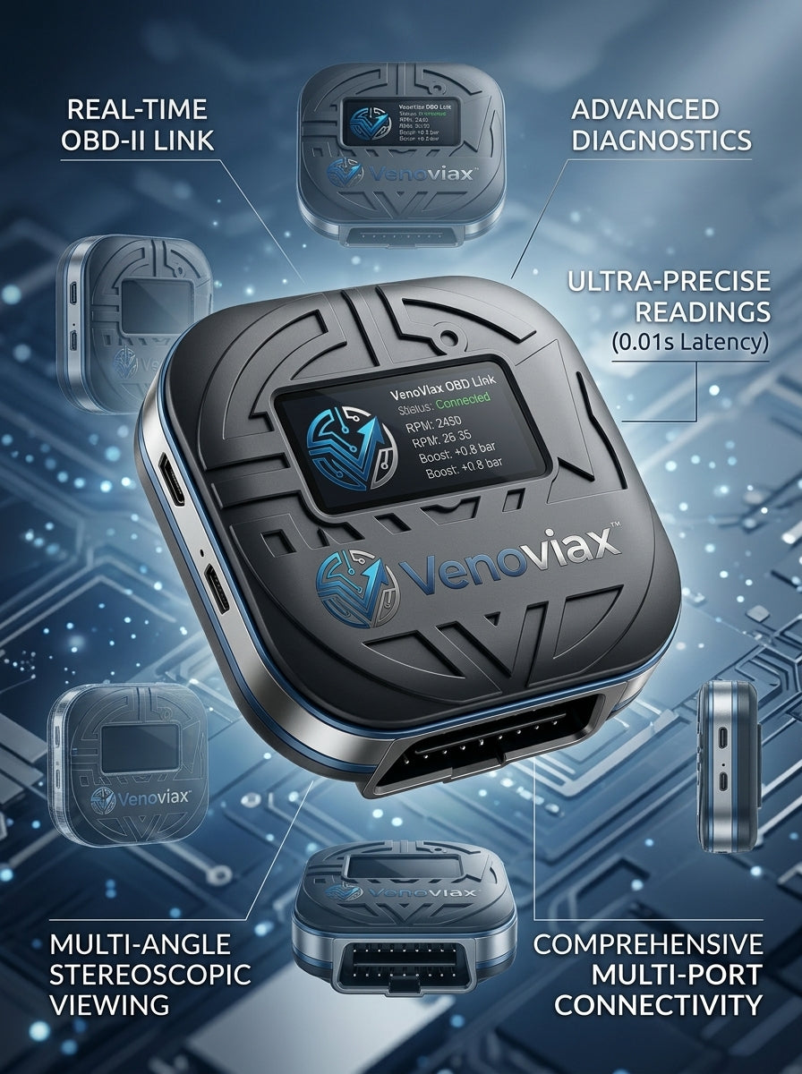 Venoviax™ AutoScope X2 Smart OBD-II Diagnostic Scanner – Real-Time Vehicle Data Monitor with Advanced Diagnostics, Integrated Display & Multi-Port Connectivity for Compatible OBD-II Cars