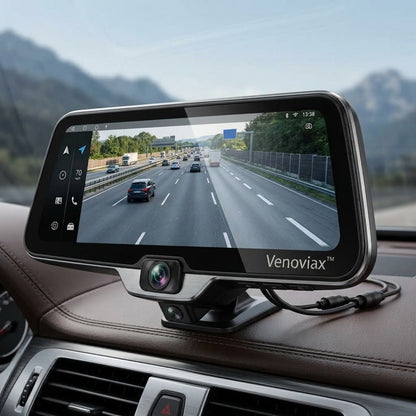 Venoviax™ VisionDrive X4 Smart Rearview Mirror Dash Cam – 4K Ultra HD Dual-Lens Driving Recorder with 3D Panoramic View & Intelligent Driving Assistance