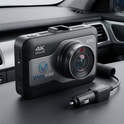 Venoviax™ RoadVista 4K GPS Smart Dash Camera – Ultra HD Driving Recorder with App Connectivity, Motion Detection & Parking Guard